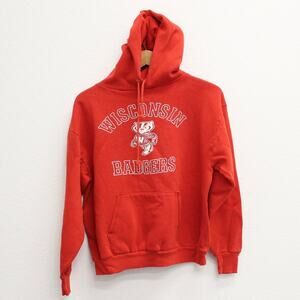 Vintage University of Wisconsin Badgers Hooded Sweatshirt Medium